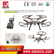 K800C (5.8G FPV) 2015 Newest arrival RC Drone 2.4G 4CH with 720p camera White/Grey FPV Real Time RC Quadcopter SJY- K800C